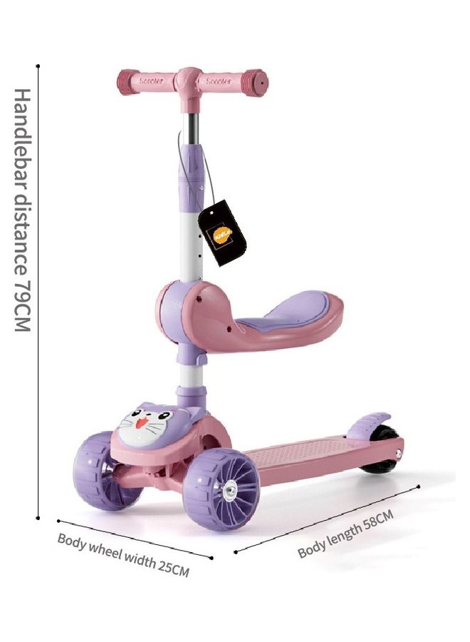 Kidle - 2 In 1 Adjustable Height Foldable Scooter 79x25x58cm - Image 1