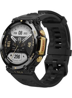 Amazfit T-Rex 2 Smartwatch Rugged Outdoor GPS 15 Military-Grade Tests Real-Time Navigation 24-Day Battery Strength Exercise 150+ Sport Modes Water Resistant Astro Black & Gold  - Image 1