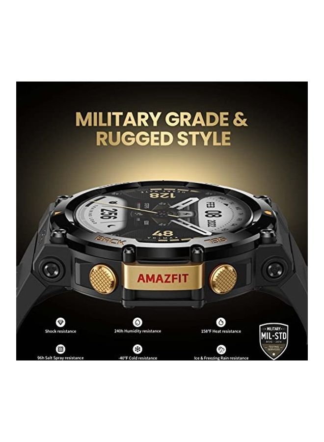 Amazfit T-Rex 2 Smartwatch Rugged Outdoor GPS 15 Military-Grade Tests Real-Time Navigation 24-Day Battery Strength Exercise 150+ Sport Modes Water Resistant Astro Black & Gold - Image 4
