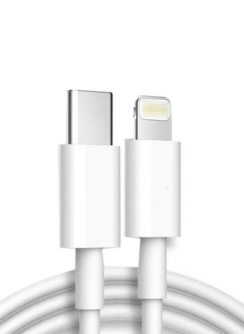 كابل USB-C إلى Lightning أبيض