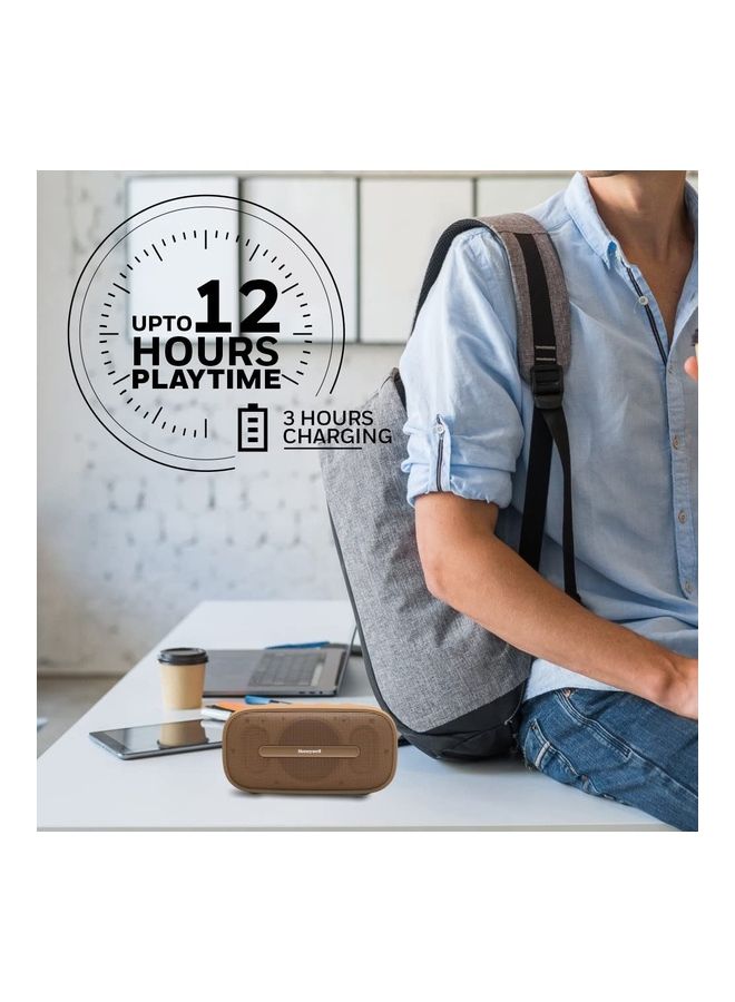 Honeywell - Suono P100 Portable Speaker Premium Stereo Sound with Wireless Bluetooth 5.0 Connectivity TWS Feature And Up to 12 Hours Playtime Beige - Image 1