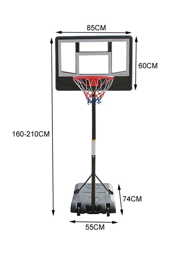 Portable Basket Ball Goal System Adjustable Basketball Hoop Stand 85x74x160cm