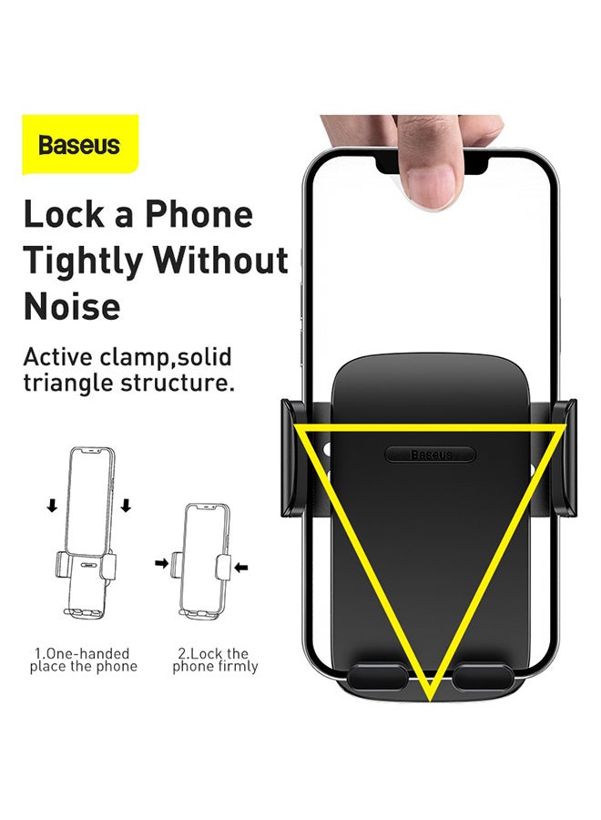 Baseus 2-in-1 Car Phone Holder Dashboard and Airvent Phone Holder Car Holder 360 Degrees Rotatable Car Phone Stand Car Mobile Stand Compatible with iPhone 14/ 13 Pro/Pro Max/Mini, Galaxy, Huawei and all 4.7-6.7" Phone Black - Image 2
