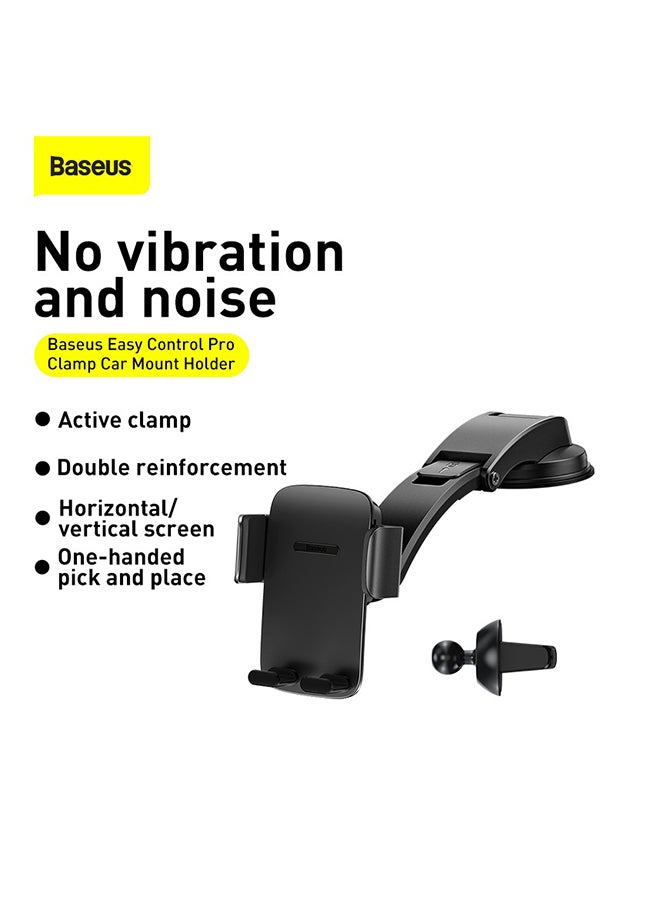 Baseus 2-in-1 Car Phone Holder Dashboard and Airvent Phone Holder Car Holder 360 Degrees Rotatable Car Phone Stand Car Mobile Stand Compatible with iPhone 14/ 13 Pro/Pro Max/Mini, Galaxy, Huawei and all 4.7-6.7" Phone Black - Image 3