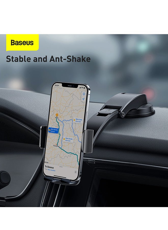 Baseus 2-in-1 Car Phone Holder Dashboard and Airvent Phone Holder Car Holder 360 Degrees Rotatable Car Phone Stand Car Mobile Stand Compatible with iPhone 14/ 13 Pro/Pro Max/Mini, Galaxy, Huawei and all 4.7-6.7" Phone Black - Image 4