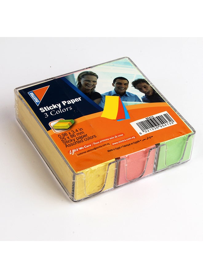 Mintra Sticky Notes 25x86 mm Yellow/Pink/Green  - Image 1