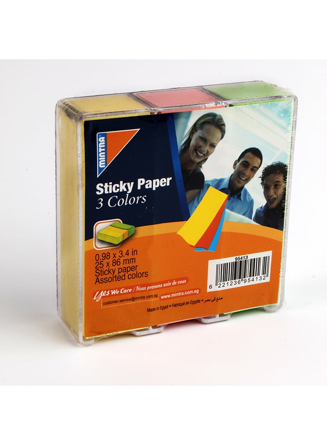 Mintra Sticky Notes 25x86 mm Yellow/Pink/Green  - Image 2
