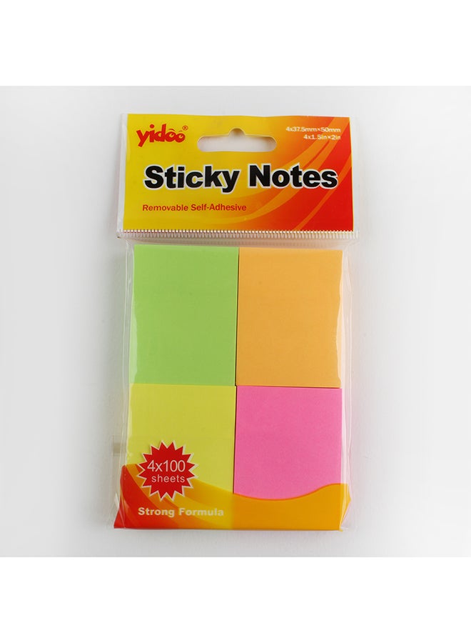 4x100 Sheets 37.5X50 mm Sticky Notes Y04-4K Yellow/Green/Magenta - v1656934752/N45891359A_1