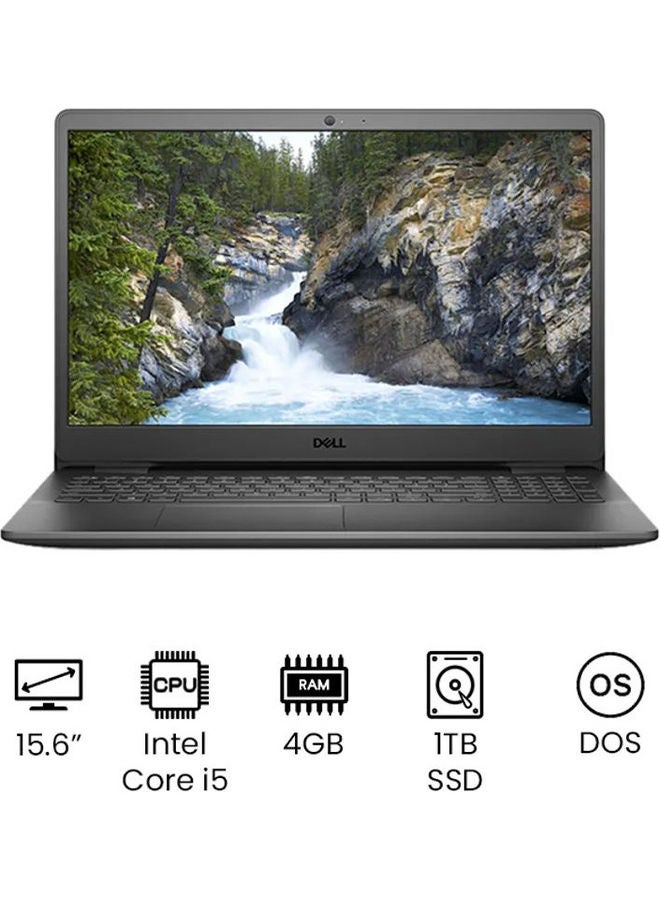 Vostro 3510 Laptop With 15.6-Inch FHD Display, Core i5-1135G7 Processor/4GB DDR4 RAM/1TB SSD/2GB NVIDIA Geforce MX330 Graphics Card DOS Arabic Black