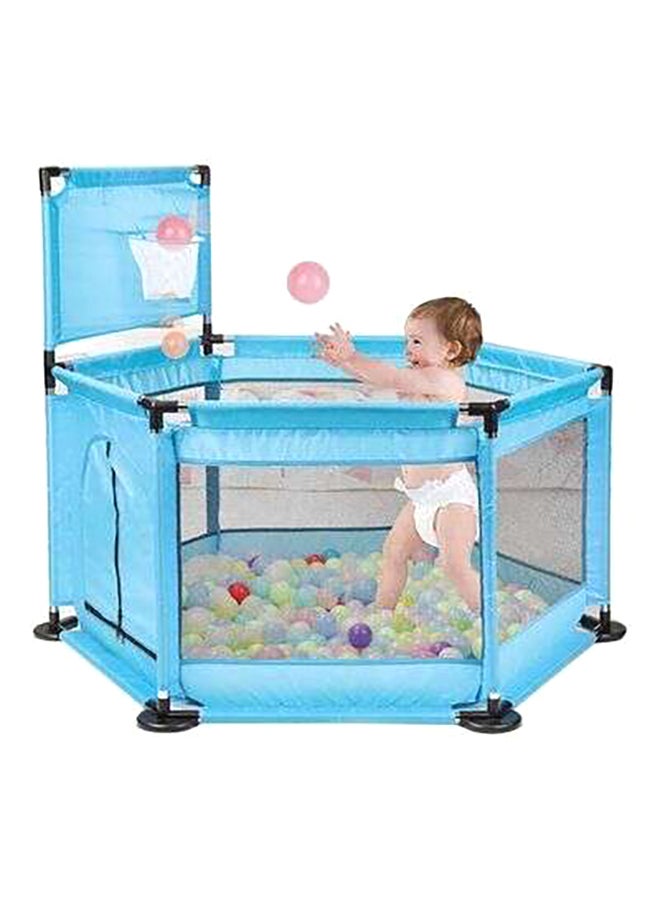 Kidle Baby Safety Fence Playpen With 30 Ocean Ball Basketball Hoops  - Image 1