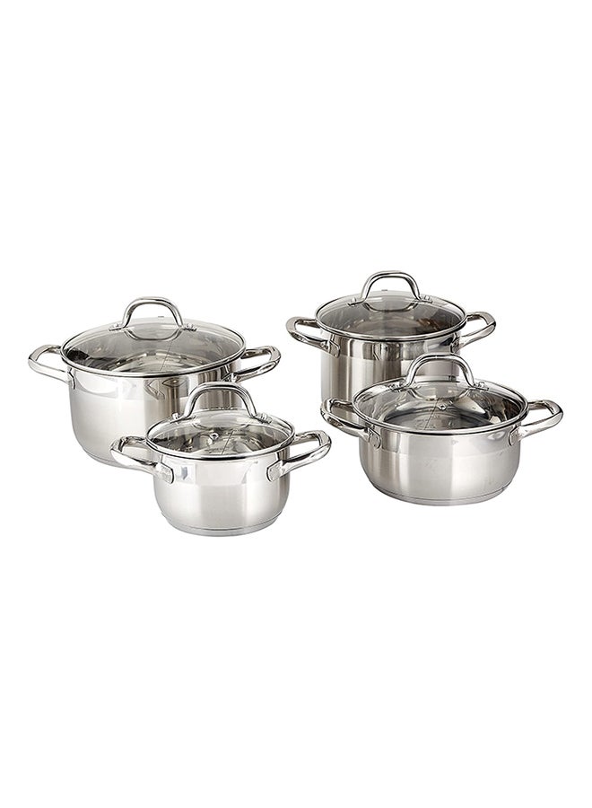 BERGNER - 9-Piece Gourmet Cookware Set Silver/Black Non-stick Fry Pan 1x24, Casserole With Lid 1x24, Casserole With Lid 1x20, Casserole With Lid 1x24, Stock Pot With Lid 1x20cm - Image 1