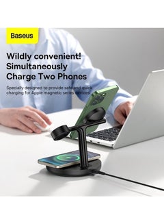 Baseus Swan MagSafe 3-in-1 Wireless Charger, 20W iPhone Fast Charging, Apple Watch (Charger not Including), Air Pods Charging Station for iPhone 15 Plus, 14, 13, 12, Pro, Pro Max, Mini, Apple Watch and Air Pods Black  - Image 5