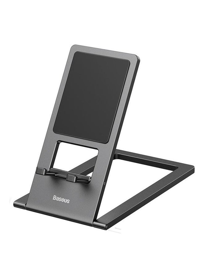 Baseus Portable Mobile Phone Holder, Cell Phone Stand, Adjustable iPhone Stand for Desk, Foldable View Angle Stand, Stable Alloy Metal Mobile Stand, Compatible with iPhone 15/14/13/12/11 Series, All Smart Phones Grey - Image 1