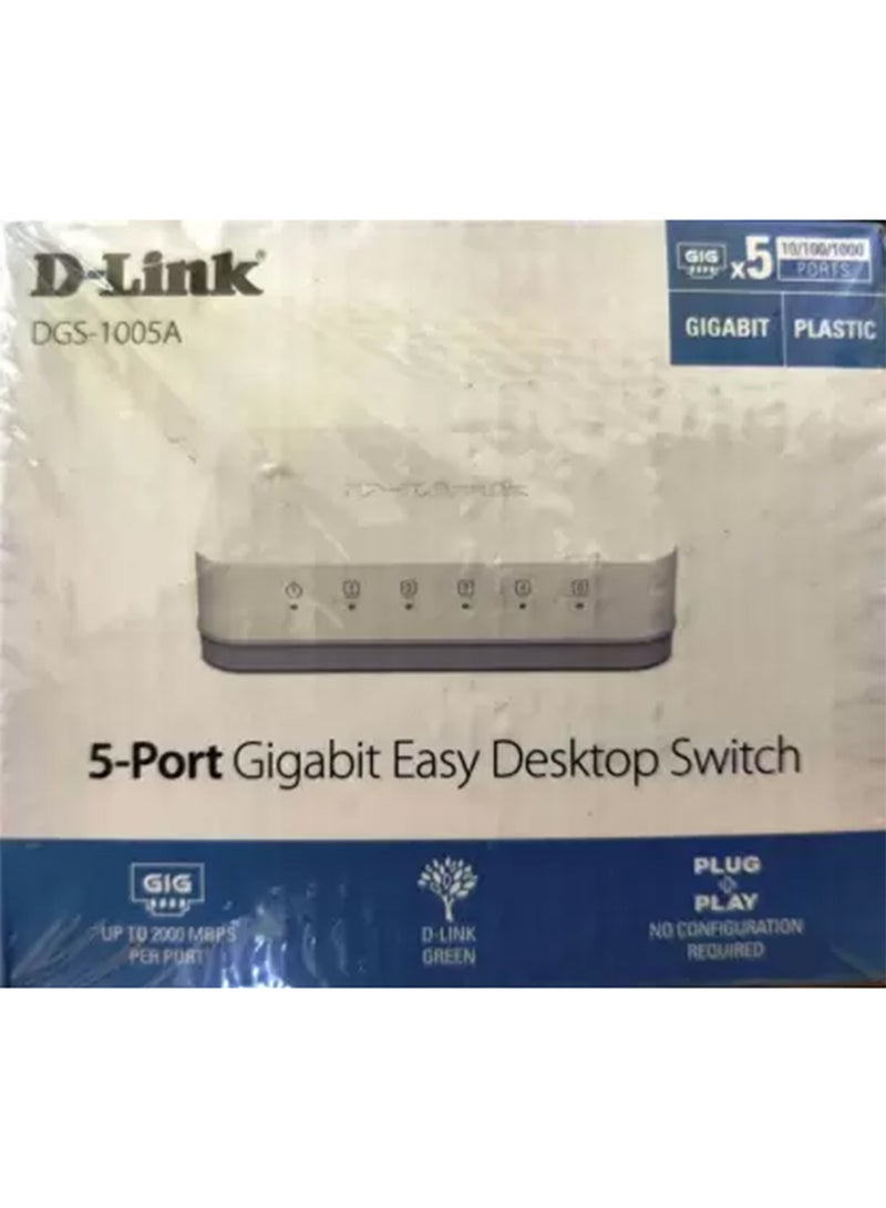 دي لينك محول مكتبي جيجابت بـ 5 منافذ - طراز DGS-1005A أبيض  - Image 4