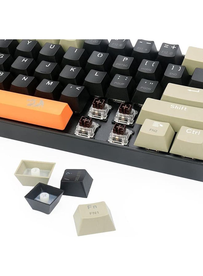 REDRAGON - Redragon K606 LAKSHMI 60% Mechanical Gaming Keyboard BROWN Switch Black and Grey - Image 1