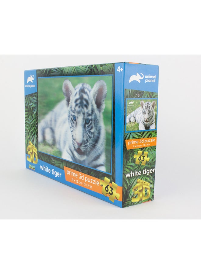 Prime 3D 63-Piece White Tiger  3D Puzzle 31x23cm  - Image 2