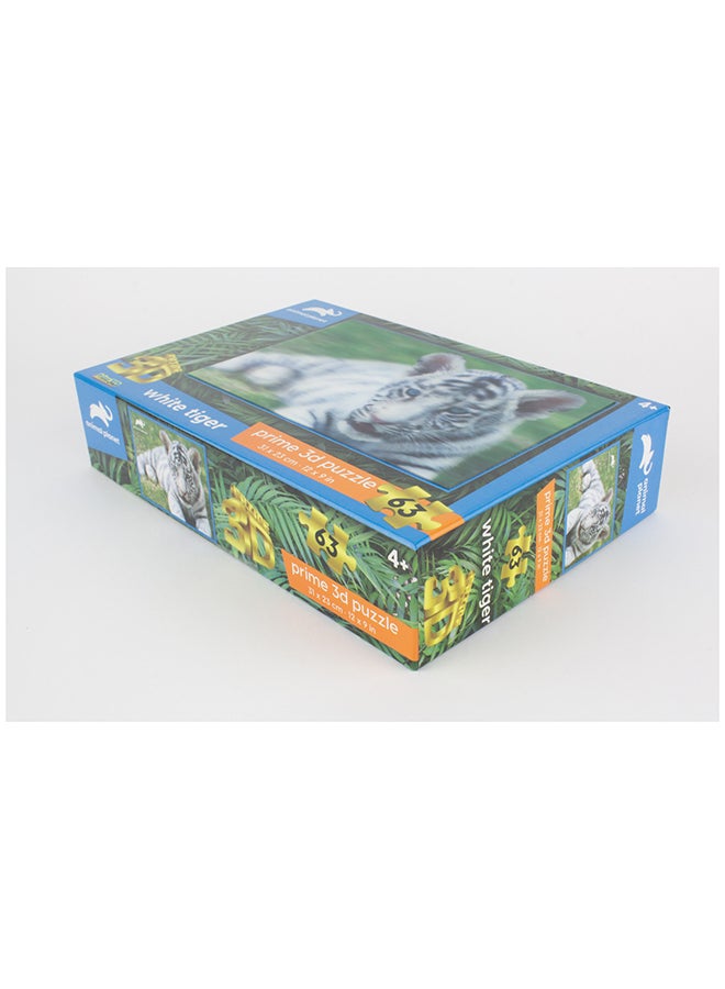 Prime 3D 63-Piece White Tiger  3D Puzzle 31x23cm  - Image 4