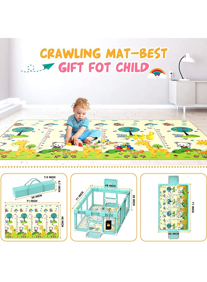Kidle Playpen With Non-Slip Suction Cup And Mat With 50 Ocean Balls  - Image 3