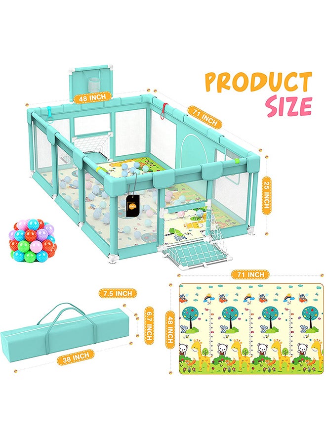 Kidle Playpen With Non-Slip Suction Cup And Mat With 50 Ocean Balls  - Image 4