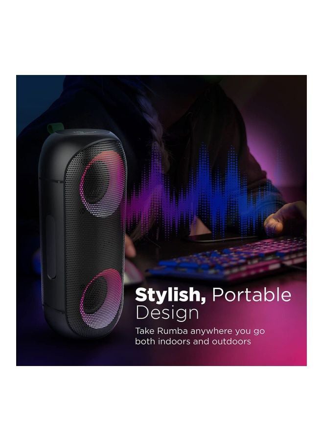 Rumba Bass Boosted Water Resistant LED Bluetooth Speaker
