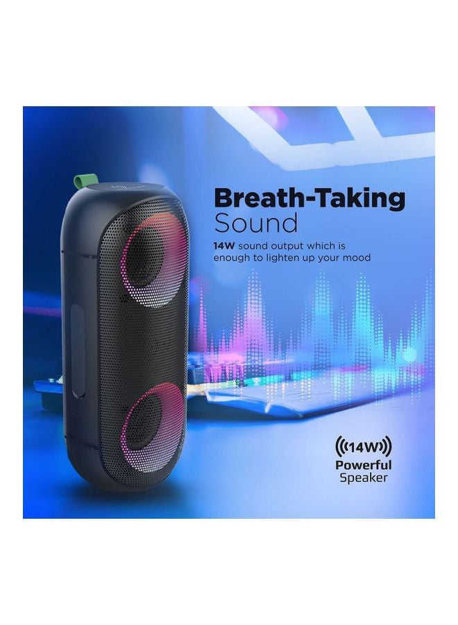 Rumba Bass Boosted Water Resistant LED Bluetooth Speaker