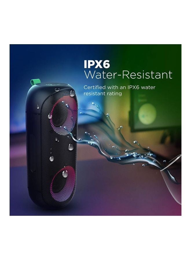 Rumba Bass Boosted Water Resistant LED Bluetooth Speaker