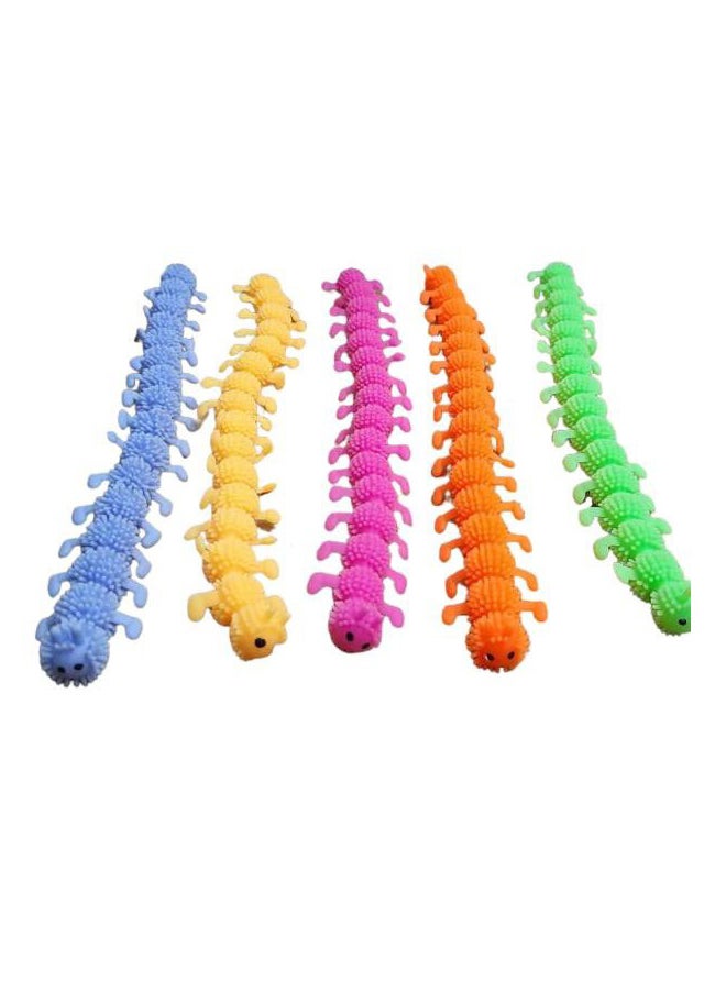 fashionhome 5-Piece Caterpillar Anti Stress Face Reliever Squeeze Relief Healthy Toy - Image 1