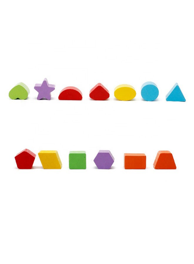 فاشون هوم حافلة الكتل للأطفال لعبة تعليمية خشبية لمطابقة الأشكال الهندسية - Image 3