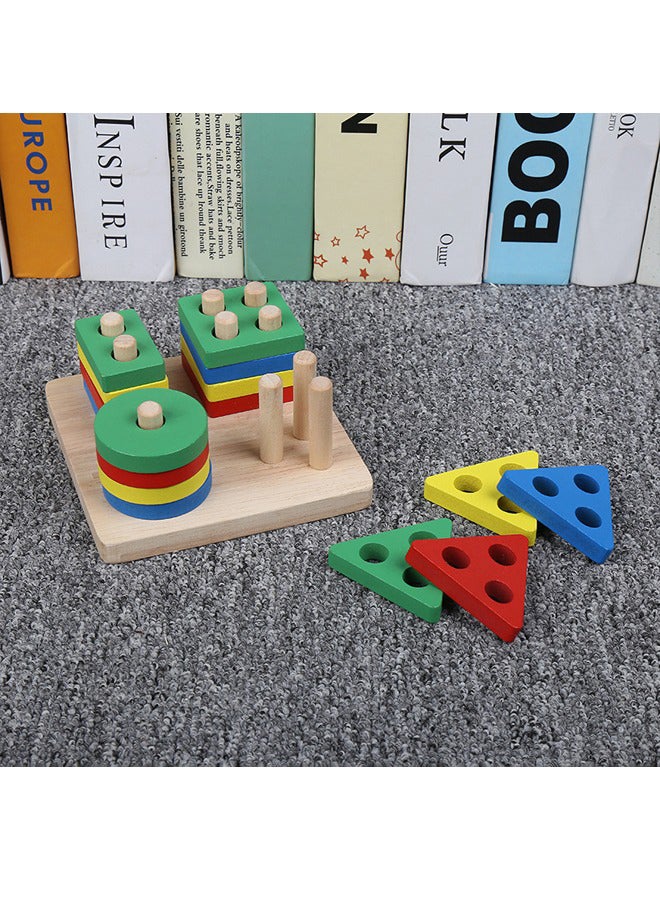فاشون هوم 16-Piece Wooden Stacking Building Block  - Image 4