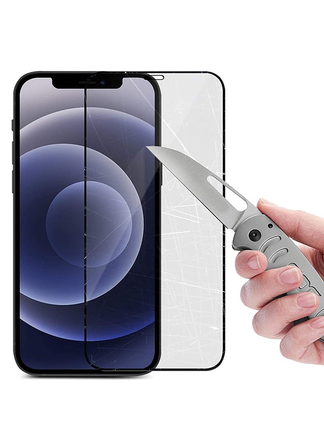 MARGOUN Tempered Glass Screen Protector For Apple iPhone 12 Pro Black/Clear - Image 3