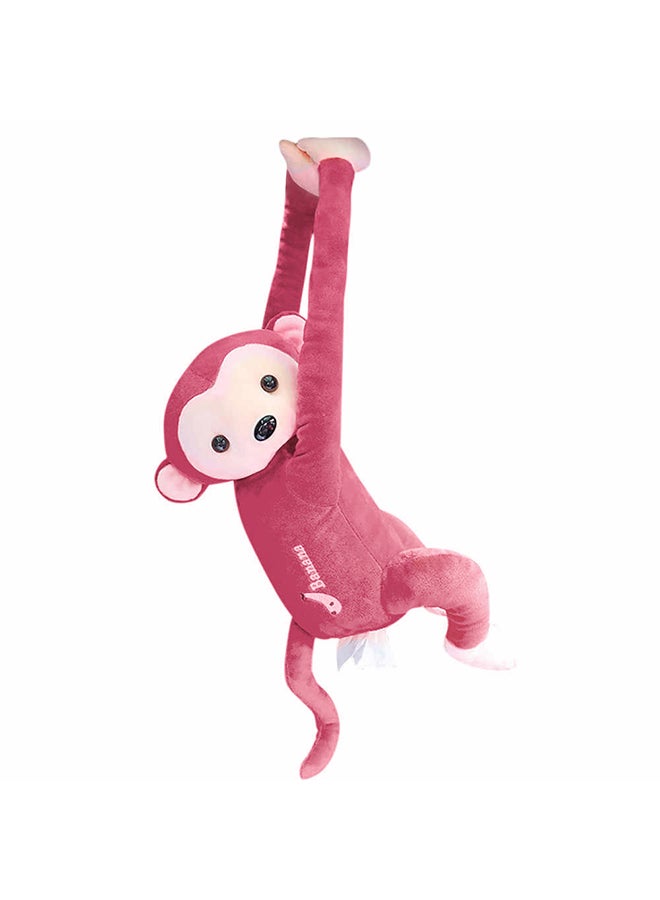 MARGOUN Hanging Monkey Tissue Holder Pink/White 35cm - Image 1