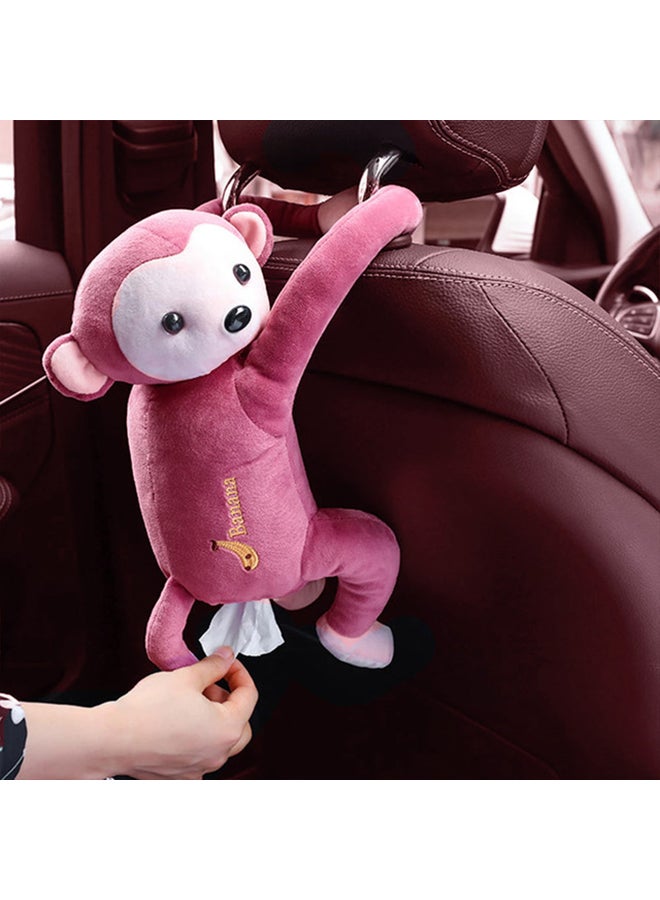 MARGOUN Hanging Monkey Tissue Holder Pink/White 35cm - Image 2