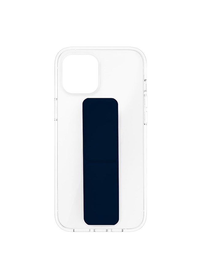 MARGOUN Protective Hand Grip Stand Case Cover for iphone 12/12 Pro Clear/Dark Blue - Image 2