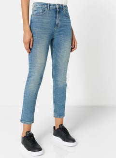 High Waist Slim Fit Jeans Blue