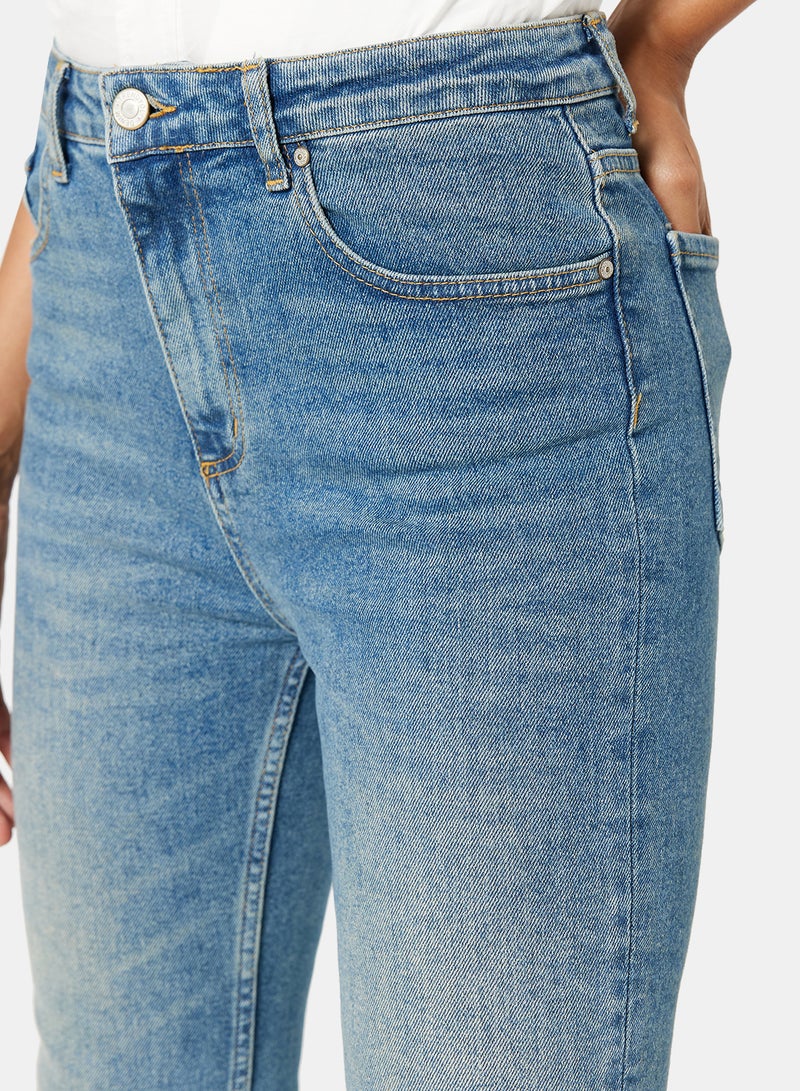 trendyol - High Waist Slim Fit Jeans Blue - Image 1