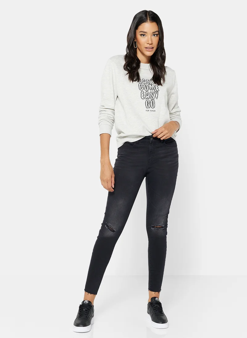 NOISY MAY Lucy High Ankle Jeans Black Denim