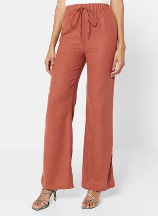 Waist Tie Wide Leg Pants Brick - v1657189865/N44292211V_1