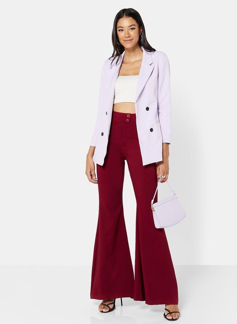 trendyol Flared Hem Pants Red  - Image 4