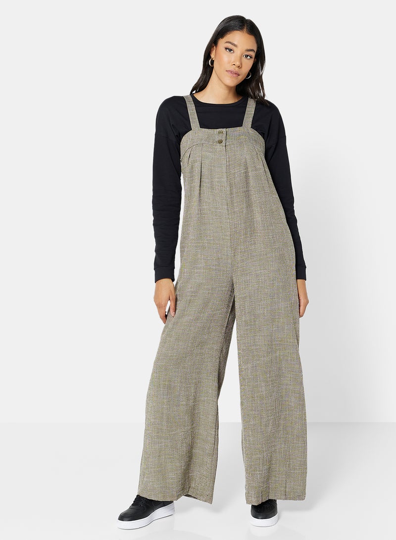trendyol Wide Leg Jumpsuit Khaki  - Image 1