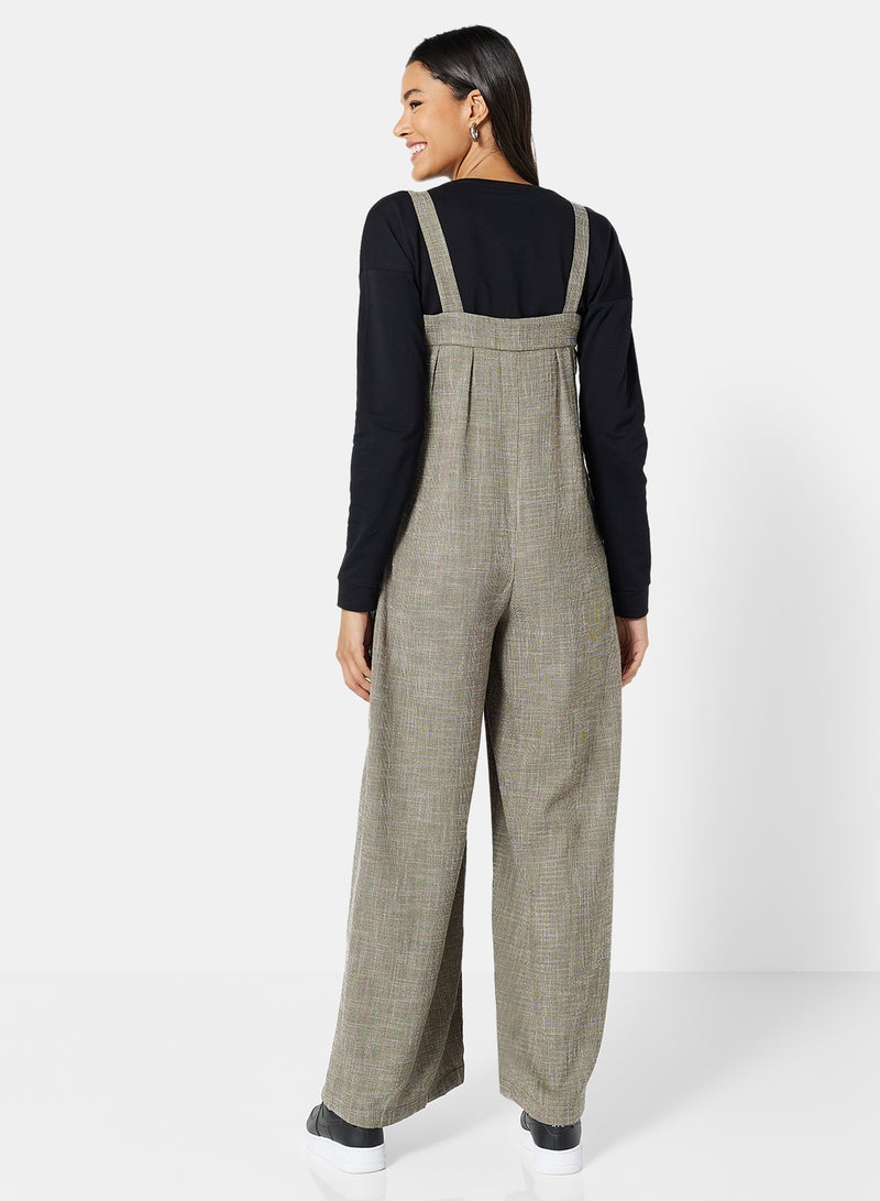 trendyol Wide Leg Jumpsuit Khaki  - Image 2