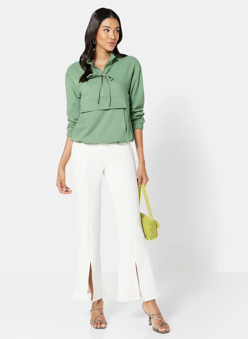 trendyol Half-Zip Top Mint