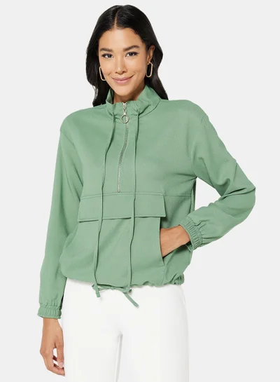 trendyol Half-Zip Top Mint