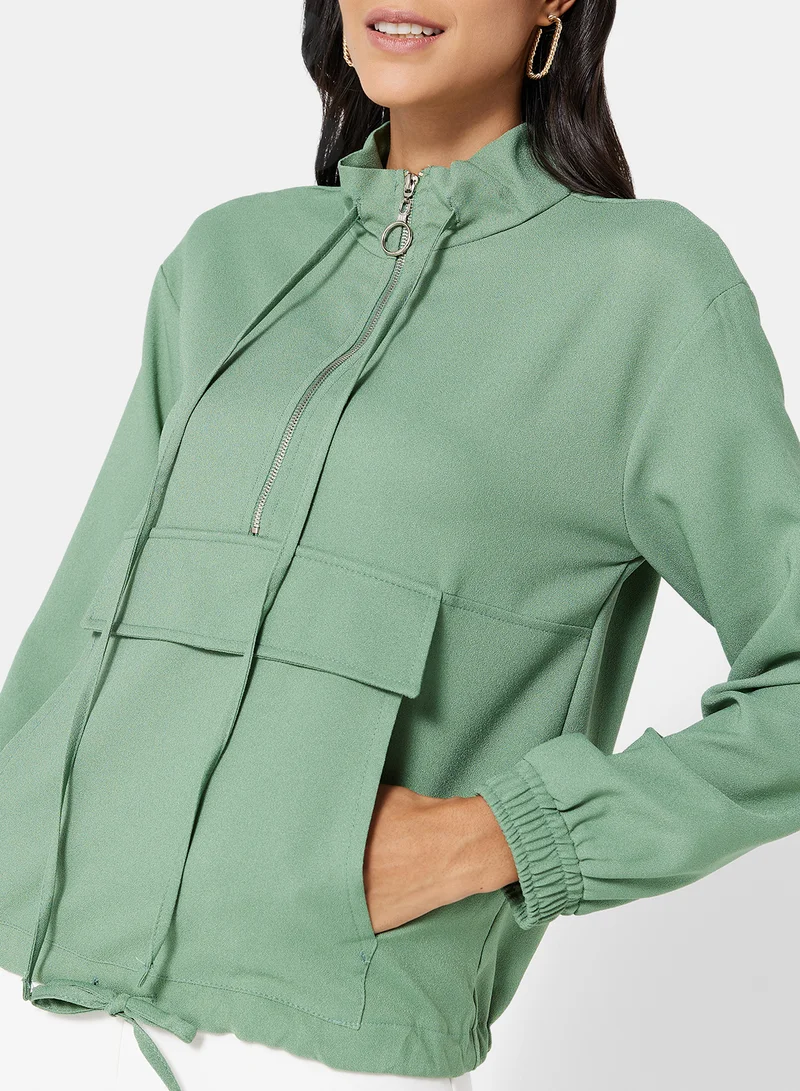 trendyol Half-Zip Top Mint
