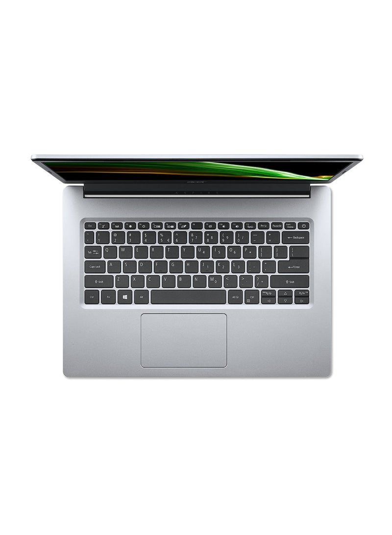 Acer - Aspire 1 A114 Notebook With 14-Inch FHD Display, Intel Celeron N4500 Processor / 4GB RAM / 128GB eMMC / Intel UHD Graphics / Win 11S Home + Microsoft Office 365 Personal 1 Year Preloaded /International Version English/Arabic Pure Silver - Image 1