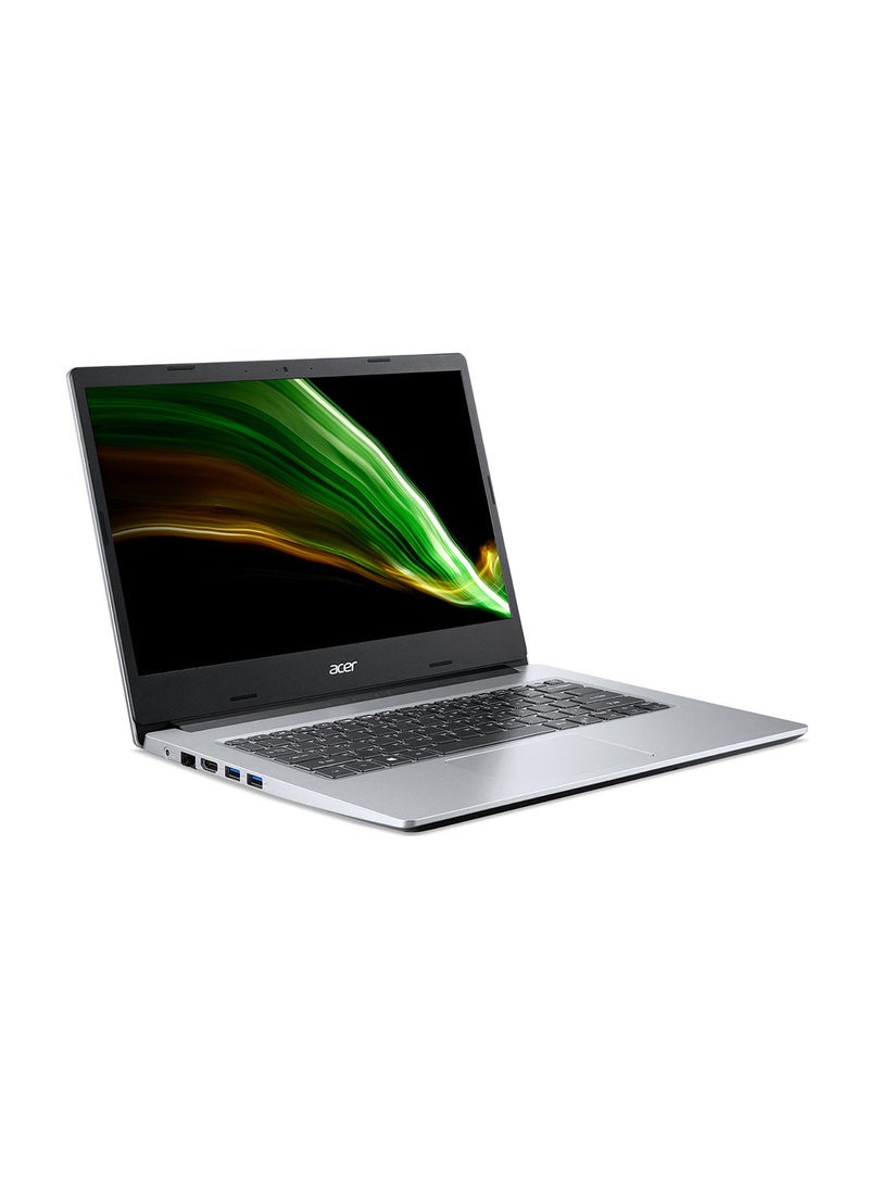 Acer - Aspire 1 A114 Notebook With 14-Inch FHD Display, Intel Celeron N4500 Processor / 4GB RAM / 128GB eMMC / Intel UHD Graphics / Win 11S Home + Microsoft Office 365 Personal 1 Year Preloaded /International Version English/Arabic Pure Silver - Image 1