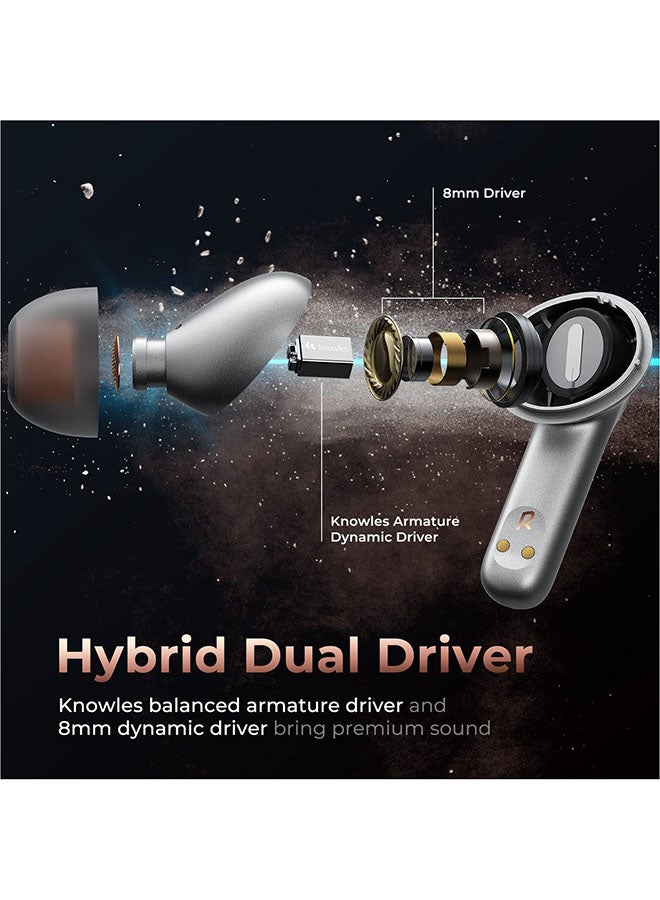 SoundPEATS - H2 Hybrid Dual Driver Wireless Earbuds Grey - Image 1