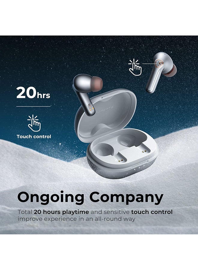 SoundPEATS - H2 Hybrid Dual Driver Wireless Earbuds Grey - Image 1