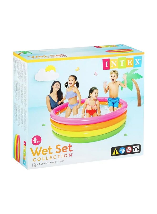 INTEX - Rainbow Family  Inflatable Foldable Portable Lightweight Swimming Pool 168x46cm - Image 1