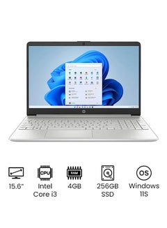 HP (Upgraded Version) Laptop 15s-fq2020ne With 15.6-Inch FHD Display, Core i3-1115G4 Processor/4GB RAM/256GB SSD/Intel UHD Graphics/Windows 11/International Version English/Arabic Natural Silver  - Image 1