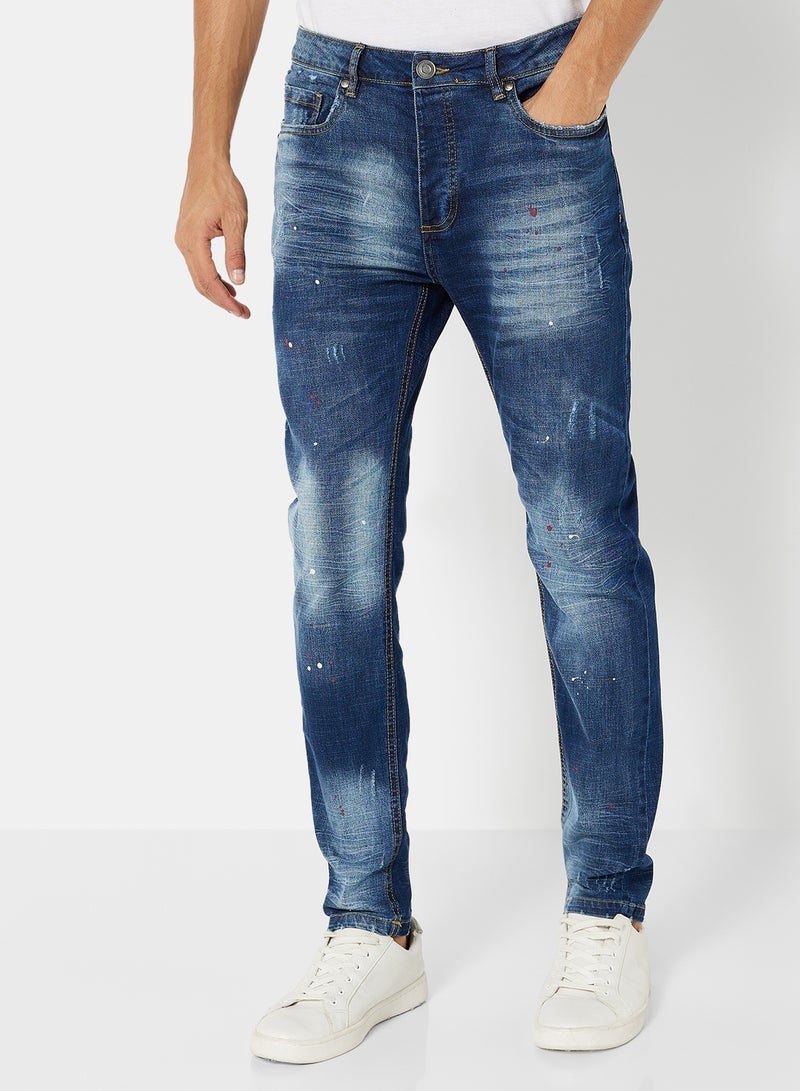 BRAVE SOUL Washed Skinny Jeans Blue Regular Length  - Image 1